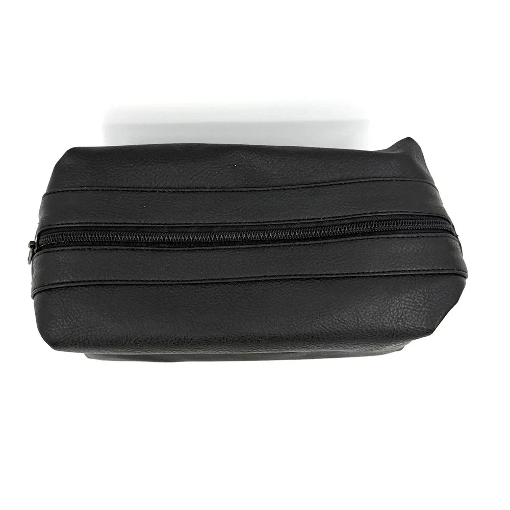 Calvin Klein Black Dop Kit Toiletry Bag Cosmetic Case Travel Pebble Faux 5